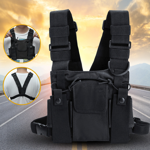 3 Pocket chest pack bag harness for walkie talkie radio SG VBUK