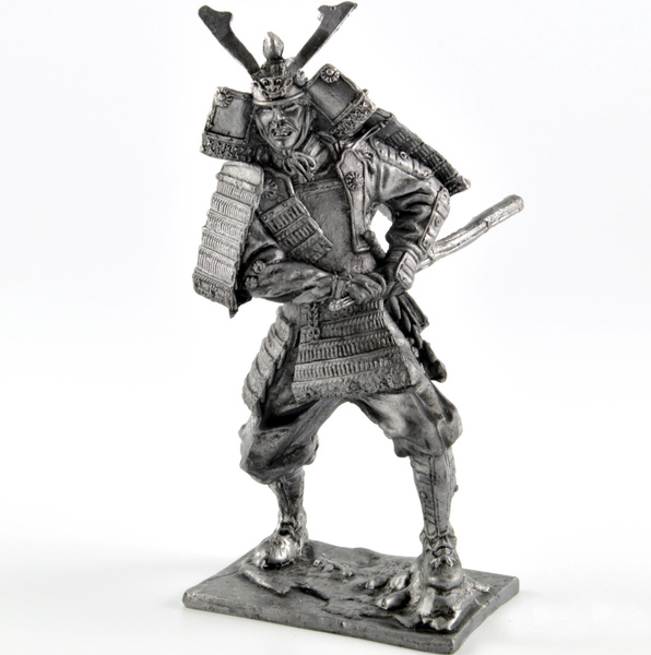 Metal Miniature Sculpture Medieval 1/32 Japan Samurai Tin Army Toy Soldier 54mm 