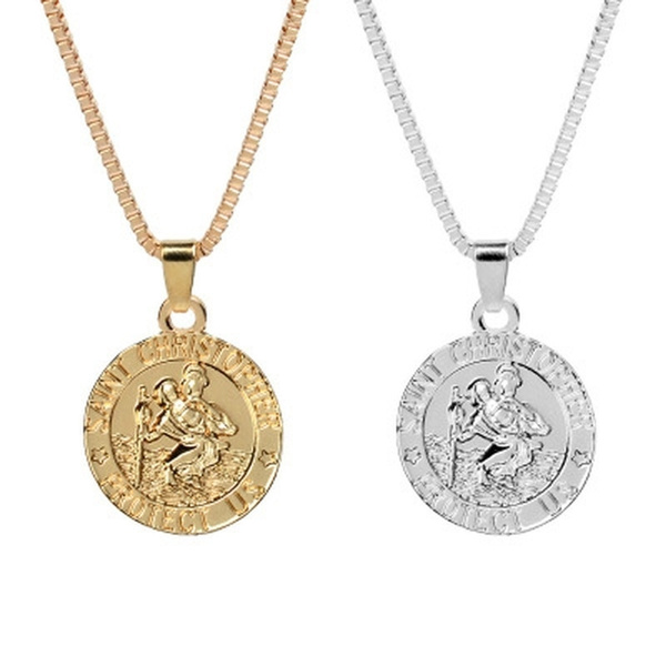 saint christopher protect us medal