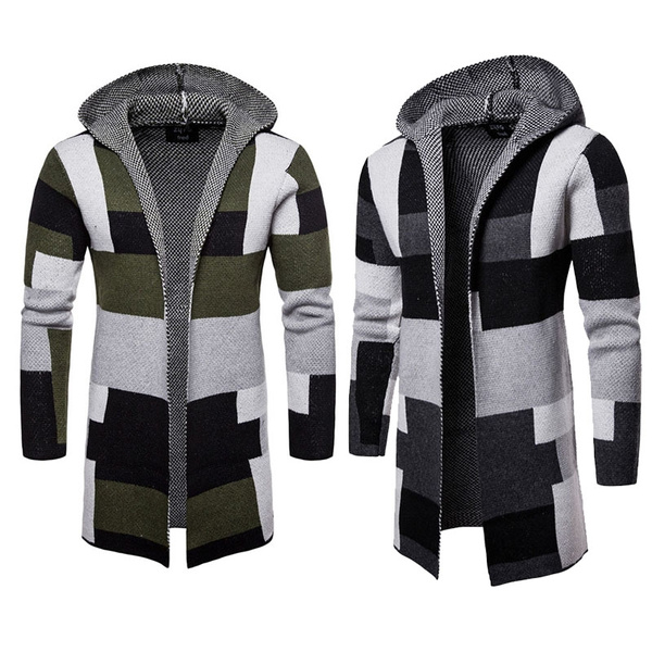 mens hooded cardigan sweater