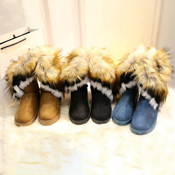 plus size fur boots