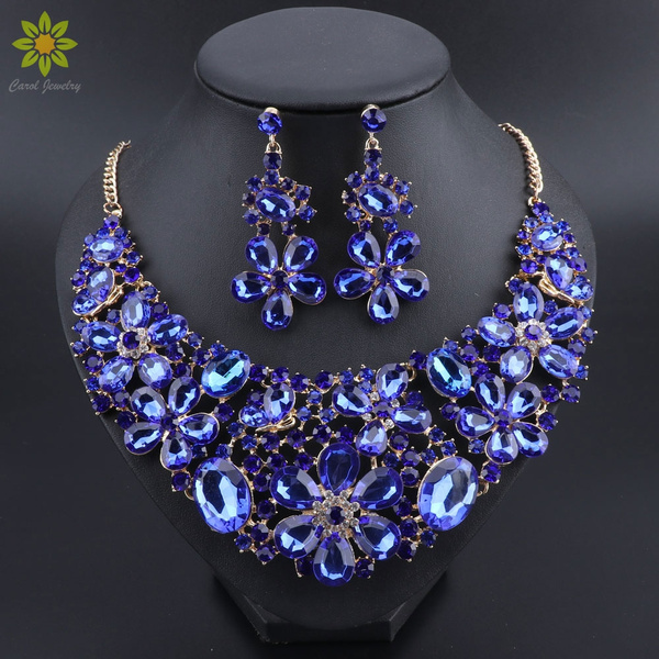 Fashion Crystal Wedding Jewelry Sets For Bride Party Costume Accessories Bridal