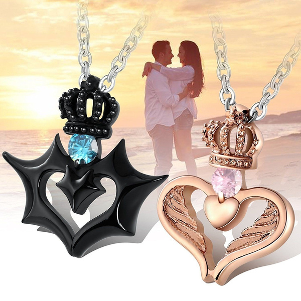 Fashion King and Queen Crown Necklace 