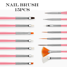 A Set 15PCS Professional Nail Brush Set Color Painting Pen Tool Brush Pen
