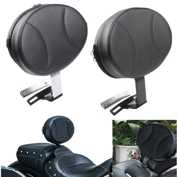 Adjustable Rider Backrest With Pocket For Harley Fatboy/Heritage Softail 2007-2017 - Plug-in Mount