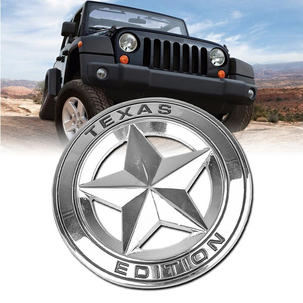 Metal TEXAS EDITION Shield Star Emblem Badge Car Fender Side Tail