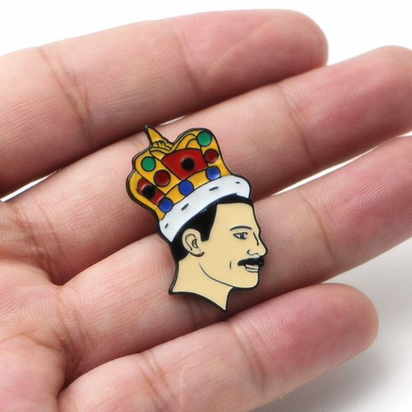 Enamel Brooch Pin Freddie Mercury  Queens Brooches Badges Gift Rock and Roll Fans Badge Lapel Pins Rock fans Badge King