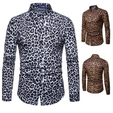 Plus Size, mensslimshirt, long sleeved shirt, leopard print