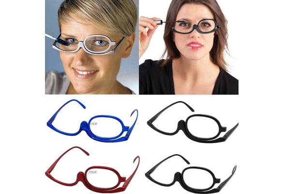 Folding Portable Women Unisex Magnifying Adjustable Monocular Rotating  Makeup Eyeglasses Reading Glasses Spectacles