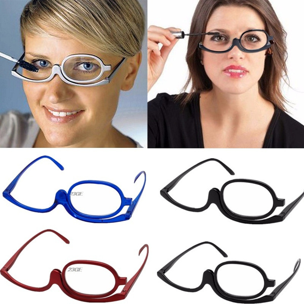 Folding Portable Women Unisex Magnifying Adjustable Monocular Rotating  Makeup Eyeglasses Reading Glasses Spectacles