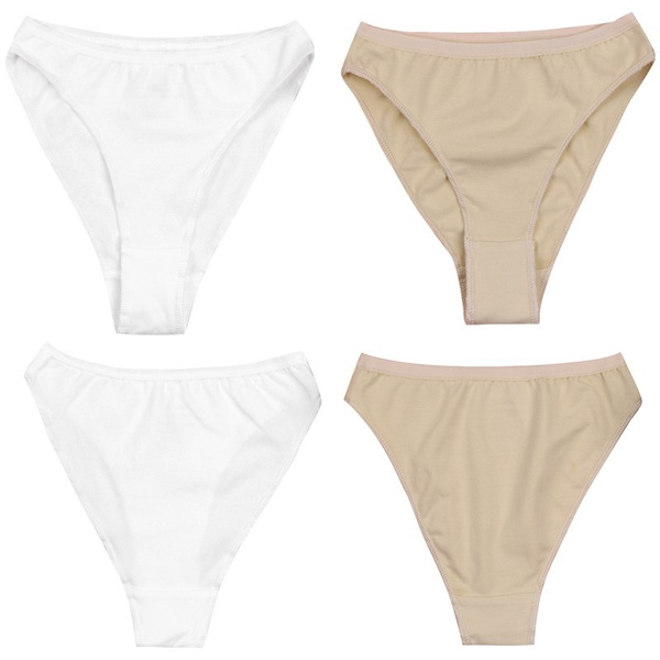 Nude/White Seamless High Cut Ballet Dance Underwear Shorts