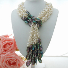 Necklace, pearls, white, Jewelry