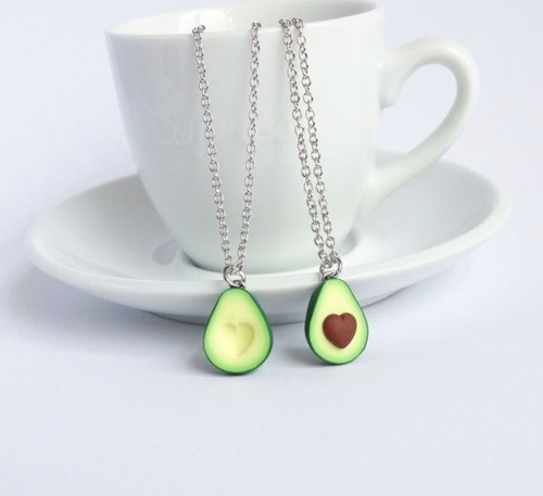 Buy Avocado Friendship Necklaces, BFF Best Friends Necklace, Miniature Food  Jewelry in Fimo Polymer Clay, Mini Food Jewellery, Avocado Necklace Online  in India - Etsy
