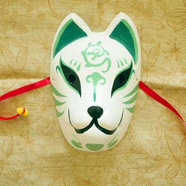 Full Face Japanese Fox Mask Kitsune Cosplay Masks Masquerade Fox