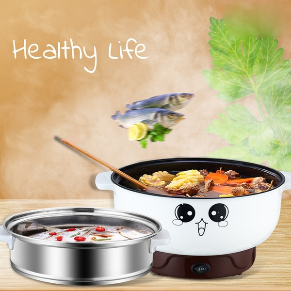 220V Stainless Steel Electric Cooker Hot Pot Rice Cooker Soup Pot with