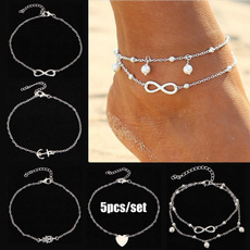 Heart, Fashion, Infinity, ankletchain