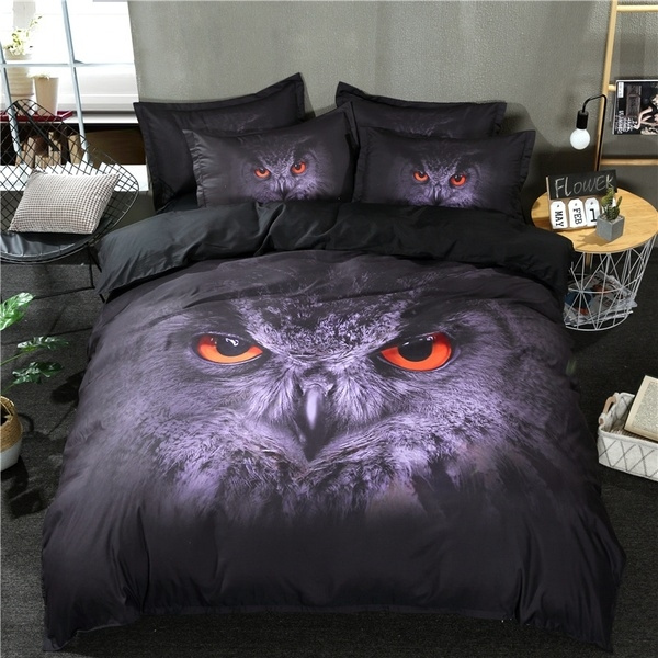 Lvb 3d Owl Bedding Set Painting Vivid Duvet Cover With Pillowcases Bed Set 3pcs Twin Full Queen King Size Wish