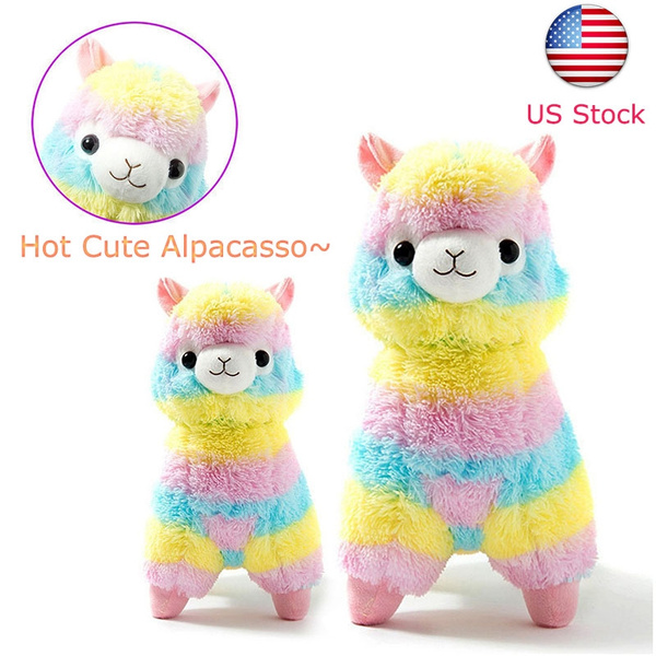 20" Cute Rainbow Alpacasso Soft Plush Alpaca Llama Kawaii Toy Child Doll gift 
