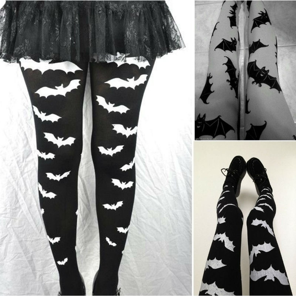 Women Halloween Bat Leggings High 