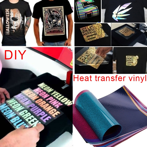 50cmx25M In Roll Heat Press Vinyl DIY T-Shirt Metallic Glossy Foil Print  Heat Transfer Film Hot Stamping Printing For Clothing - AliExpress