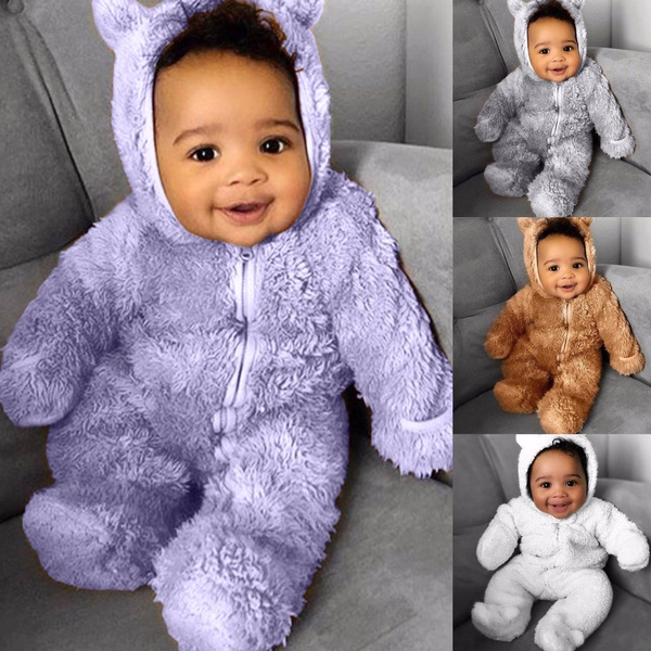 fuzzy bear baby outfit