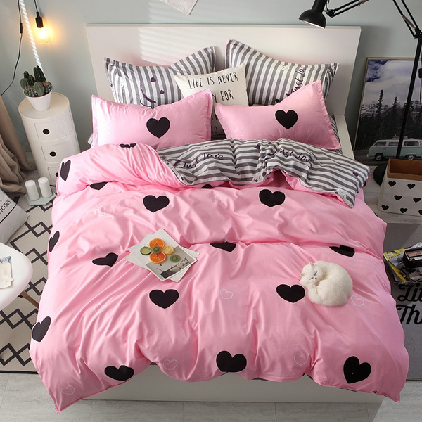 Lizzie Hearts Reversible King Size Duvet Cover Set Pillow Case Bedding Bed ds1 