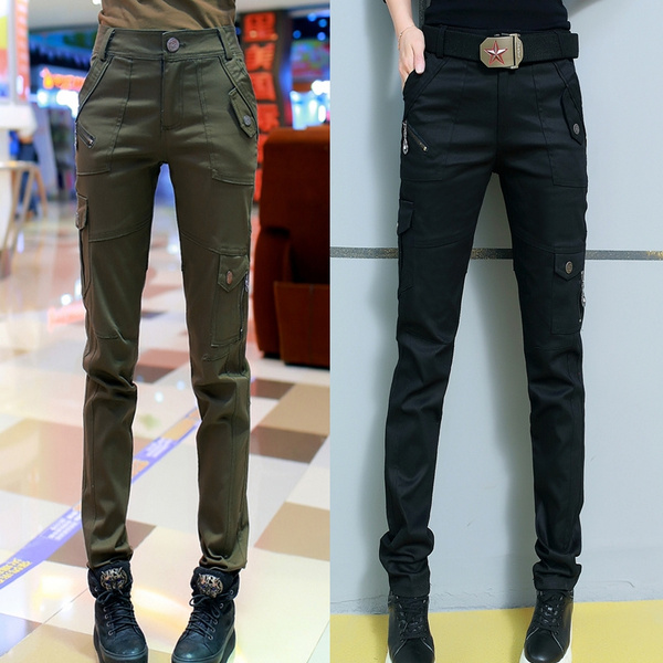 womens long length cargo pants