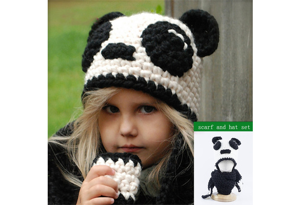 panda woolen cap