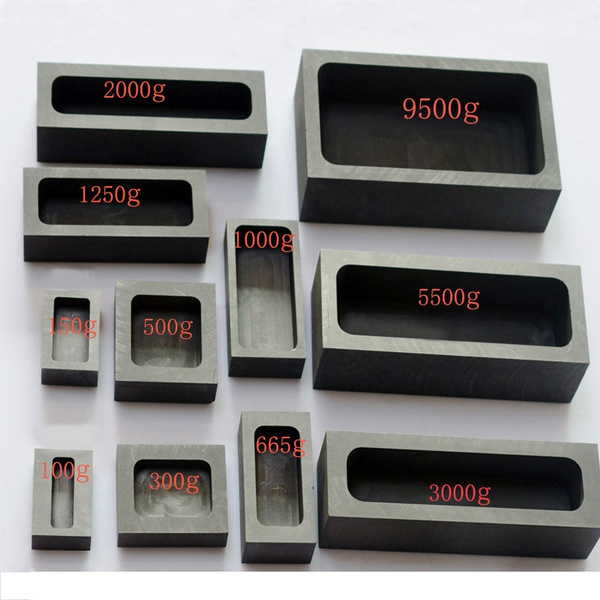 Graphite Crucible Ingot Mould Mold Tank for Melting Casting Refining Gold Silver 