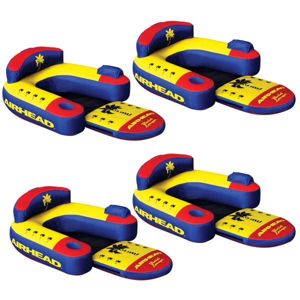 Airhead Bimini Lounger II 1 Person Inflatable Pool Lake Lounge Raft (4 ...