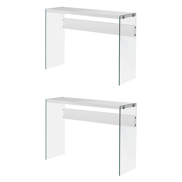 Monarch Specialties Contemporary Accent Console Table W Tempered Glass 2 Pack Wish Monarch Specialties Contemporary Accent, Monarch Console Table Glass