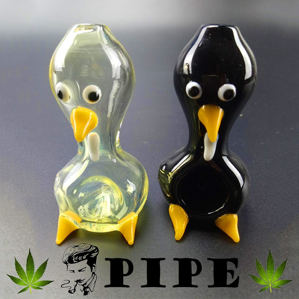 Smoking Lovely Duck Glass Pipe Water Pipes Mini Glass Pipe Duck Shape Cute Glass Pipe Gift For Your Friend Portable Small Pipe Duck Pipe For Smoking Wish