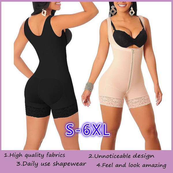 Women Shapewear Bodysuit Tummy Control Fajas Body Shaper for Women with  Zipper S-6XL