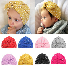 Baby Cute Dot Pattern Headband Hat Newborn Girl Soft Turban Knot Rabbit Hospital Hat