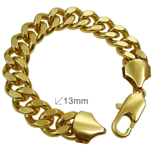 mens 18ct gold curb bracelet