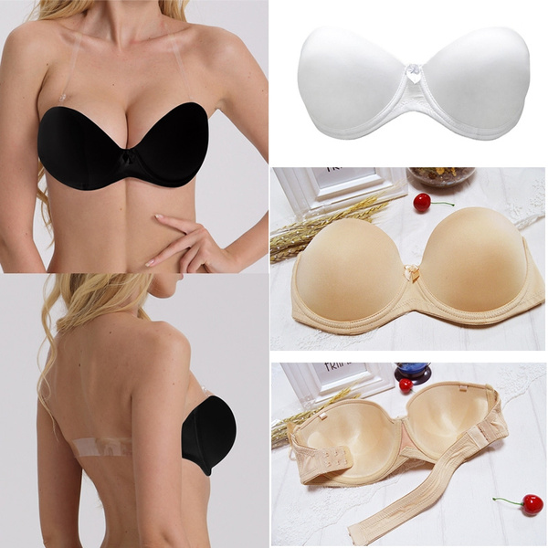 Lady Strapless Backless Bra Push Up Underwire Padded Lingerie Plus Size  Brassiere