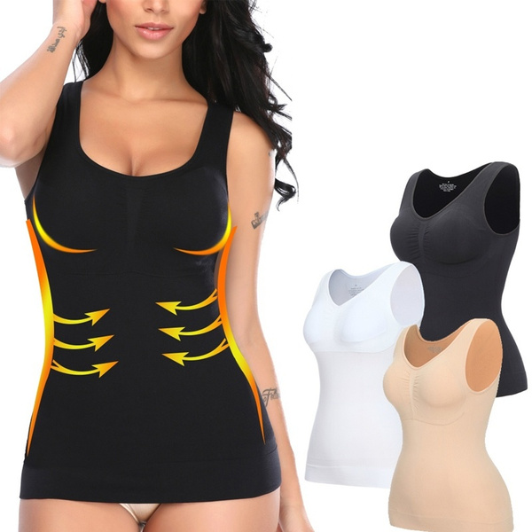 Shapewear Tank Tops for Women with Built in Bra Tummy Control