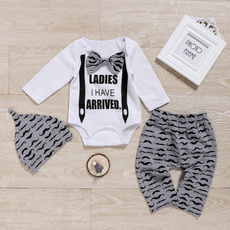 Cute Newborn Infant Baby Boys Gentleman Outfit Clothes Romper Tops+Pants+Hat 3pcs Set
