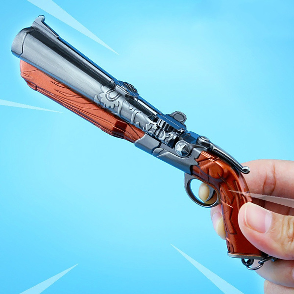 Shotgun Gun Model Metal Keychain – Mini Weapon Key Ring Pendant – Silver Alloy, Detachable