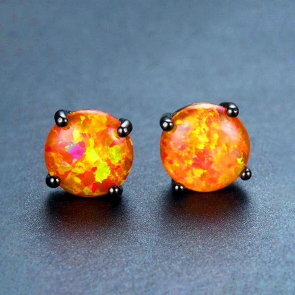 Orange on sale opal earrings