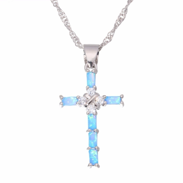 opal and diamond cross necklace