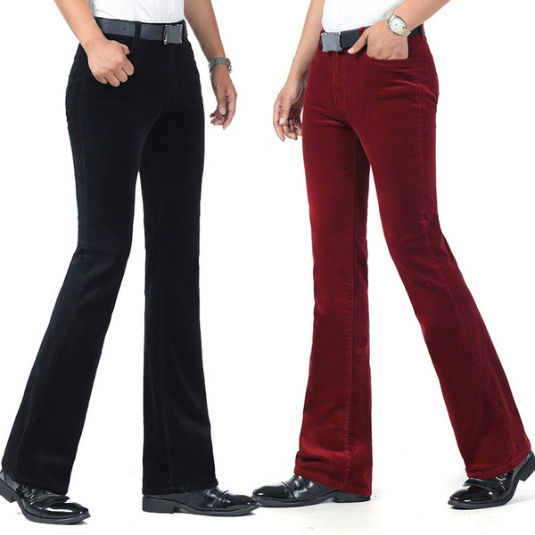 mens red bell bottom pants