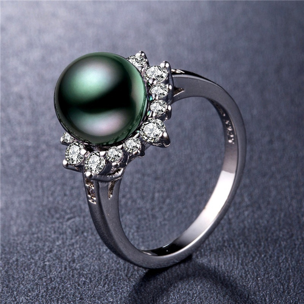 Get Black Freshwater Pearl Ring in 925 Sterling Silver at ₹ 1629 | LBB Shop