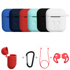3in1 Non-slip Silicone Case Cover Earphone Pouch Protective Skin Anti-lost Wire Eartips Wireless Earphone Case for Apple AirPods