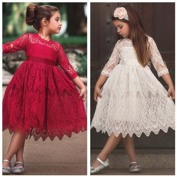 red and white dress for kids