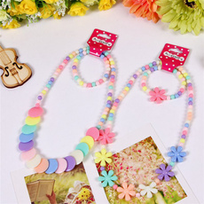 2pieceset, Chain Necklace, Joyería de pavo reales, candy color