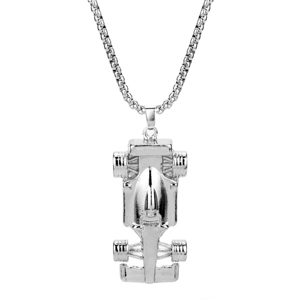 Collier + Porte-clés F1 Formula One - Chaîne Snake, Pendentif Circuit De Course, Cadeau Homme Fan De Sport Auto