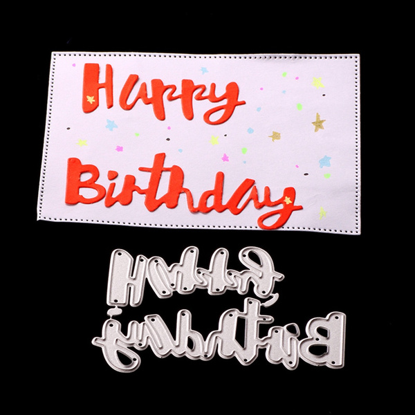 Word Die Cuts for Card Making Happy Birthday Metal Cutting Dies