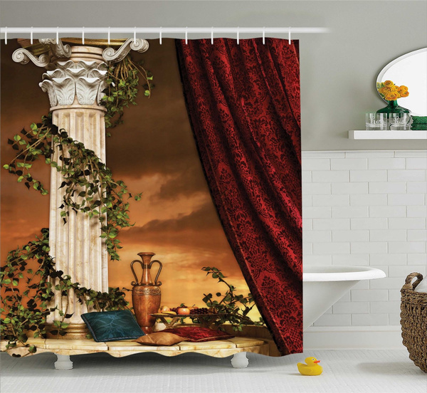 Antique Decor Shower Curtain Greek, Antique Style Shower Curtains