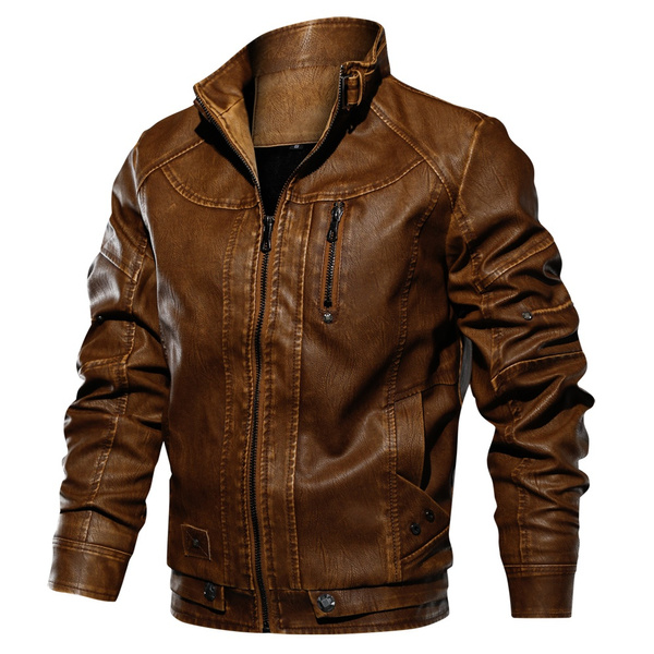 Jamickiki New Autumn and Winter Fashion Warm Motorcycle Leather Jacket ...